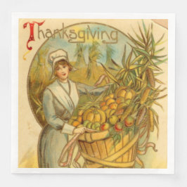 Söt Thanksgiving Pilgrims Helgdag Pappersservett