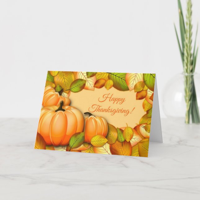 Söt Thanksgiving-pumpa Helgkort (Framsida)