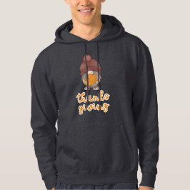 Söt Thanksgiving Tomte med höstlöv Hoodie
