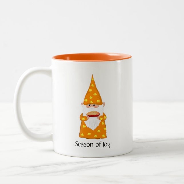 Söt Thanksgiving Tomte  Två-Tonad Mugg (Vänster)