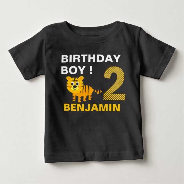 Söt Tiger 2:a Födelsedagsfest T Shirt (Framsida)