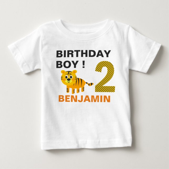 Söt Tiger 2:a Födelsedagsfest T Shirt (Framsida)