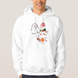 Söt tiger balanserar parfait och körsbärsande hoodie