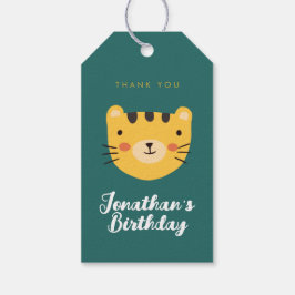 Söt tiger födelsedag tack så mycket present presentetikett