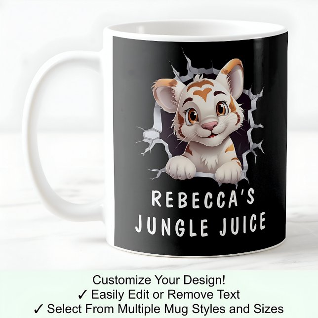 Söt Tiger I En Mugg! Nyhet För Tiger Älskare Svart Kaffemugg (Skapare uppladdad)