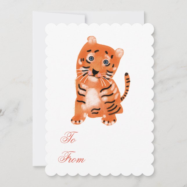 Söt tiger inbjudan. inbjudningar (Framsida)