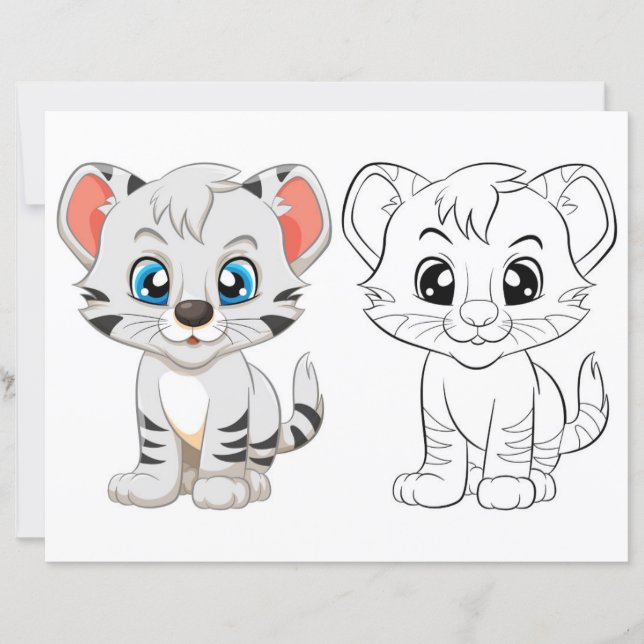 Söt tiger målarbild (Framsida)