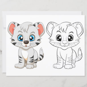 Söt tiger målarbild