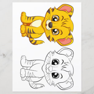 Söt tiger målarbild