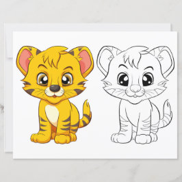 Söt tiger målarbild