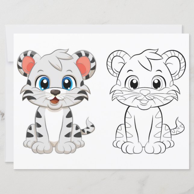 Söt tiger målarbild  (Framsida)