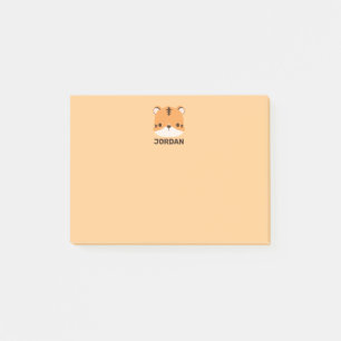 Söt tiger med personligt namn post-it block
