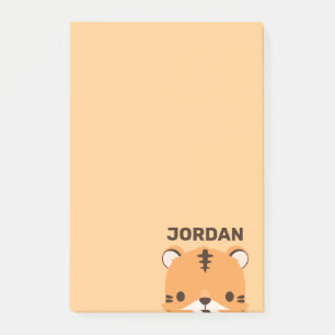 Söt tiger med personligt namn post-it block