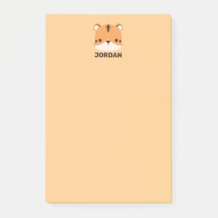 Söt tiger med personligt namn post-it block