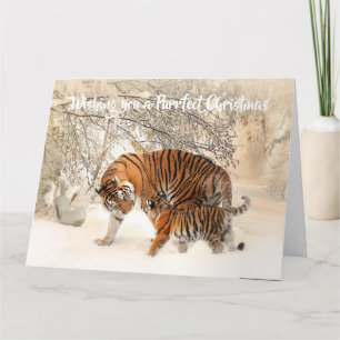 Söt Tiger och Unge - Perfekt Jul Kort