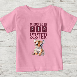 Söt tiger stor syster rosa t shirt