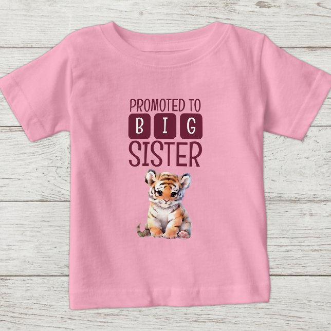 Söt tiger stor syster rosa t shirt (Skapare uppladdad)