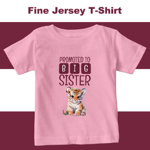 Söt tiger stor syster rosa t shirt