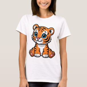 Söt Tiger T-Shirt – Bedårande Djur Grafisk Tee
