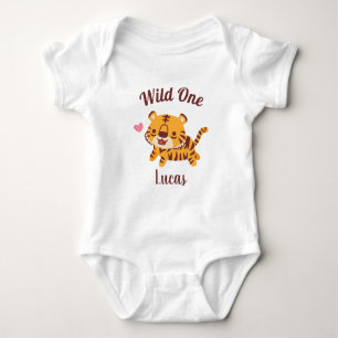 Söt tiger, vild en rolig barn bodysuit t shirt