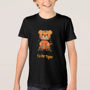 Söt tigerbarn t-shirt T är för tigeralfabetet