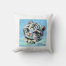 Söt tigerkatt, snälla ge mig en kram kudde