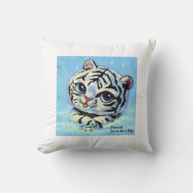 Söt tigerkatt, snälla ge mig en kram kudde (Framsida)