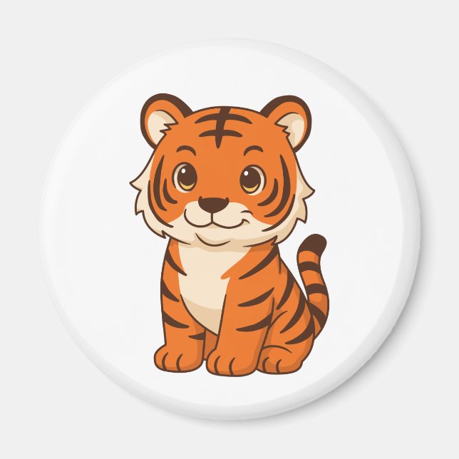 Söt tigerunge magnet (Framsidan)