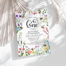 'Söt till Bee' Wildblomma & BumbleBee 1:a födelsed