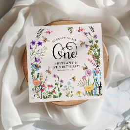 'Söt till Bee' Wildblomma & BumbleBee 1:a födelsed Pappersservett