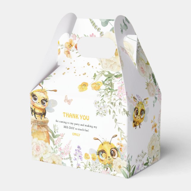 Söt till Bee's Birthday Tack Presentaskar (Framsidan Sidan)