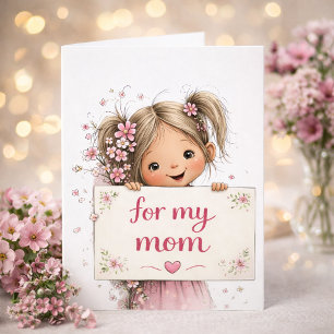 Söt ”Till min mamma” morsdagskort Kort