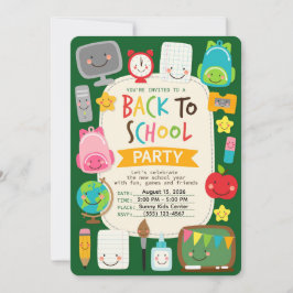 Söt tillbaka till skolan Kawaii klassrumsartiklar Inbjudningar