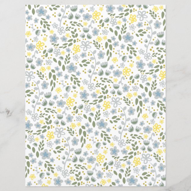 Söt Tiny Gula blommor Mönster Scrapbook Papper (Framsida)