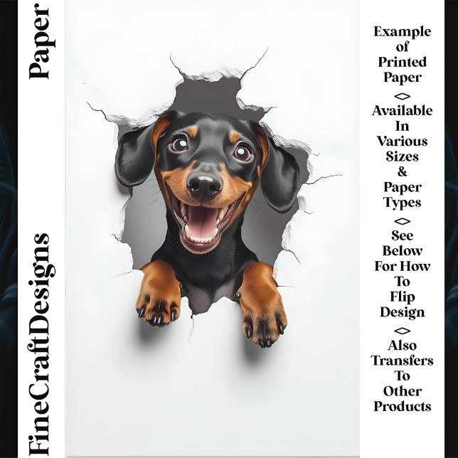 Söt Tittande Dachshund Hund Valp CN8 Hantverks Pap (Skapare uppladdad)