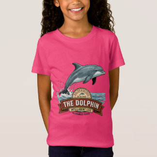 Söt tjej delfin stjärnor grafisk t-shirt