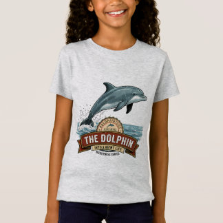 Söt tjej delfin stjärnor grafisk t-shirt