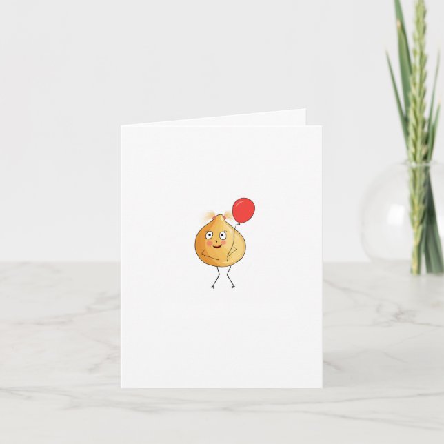 Söt tjej, kikärtsdesign kort (Framsida)