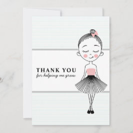 Söt tjej lärare tack kort