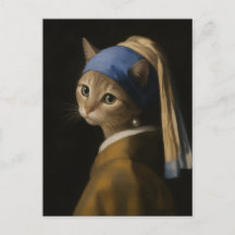 Söt tjej med pärlörhänge Kattkonst