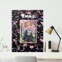 Söt tjej, rosa bubbelgum-bubbla, personlig