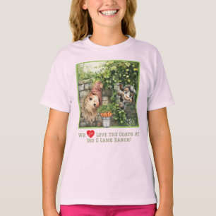 Söt tjej som tittar och söt get som tittar t shirt