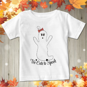 Söt tjej-spöke Halloween Baby T-Shirt