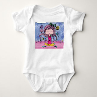 Söt tjej yoga Illustration baby bodysuit T Shirt