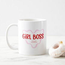 Söt tjejboss Rosa och Röd Anpassat Namn År