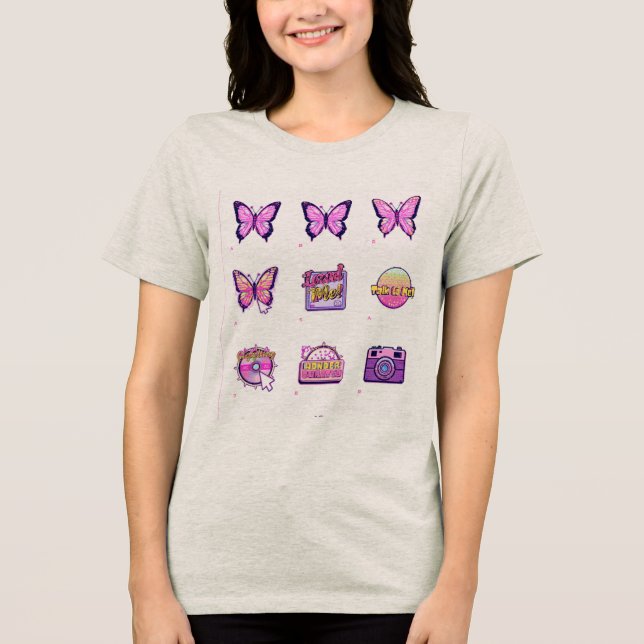 Söt tjejig design T-shirt (Framsida)