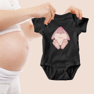 Söt Tjejig Kanin Pastell Rosa Med Hjärta T Shirt
