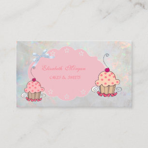 Söt Tjejig Modern, Opal Holografisk Cupcake Bageri Visitkort