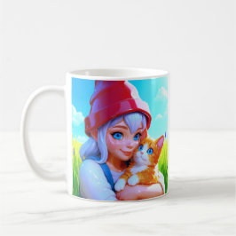 Söt tjejkat kaffemugg