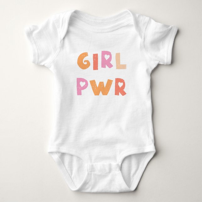 Söt tjejpower baby bodysuit t shirt (Framsida)